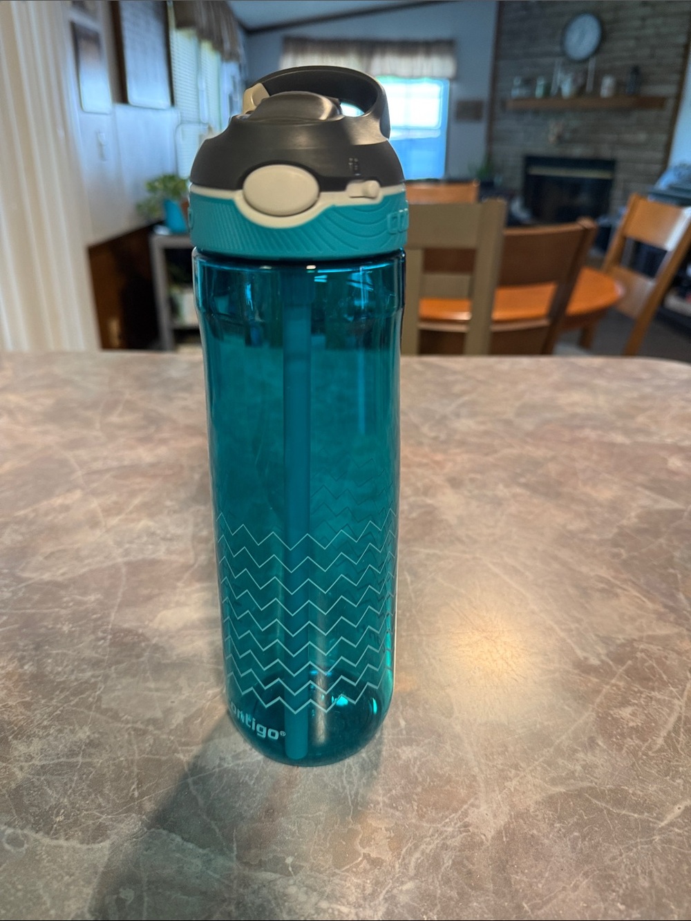 Contigo Teal and Gray Straw Water Bottle, never used been stored in a cabinet